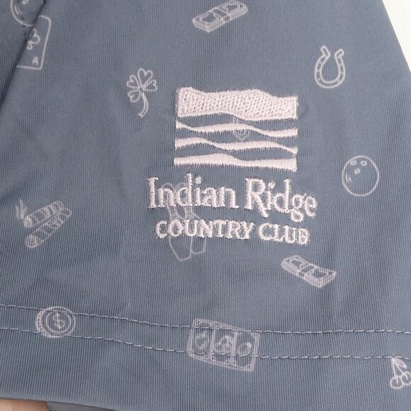 Straight Down Performance Men's Large Polo Shirt Bowling Gambling AOP - Picture 4 of 7